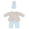 Outfit für Así Puppe 43 cm - Blau-beiges Wendejacken-Set