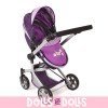 Mika Kinderwagen 74,5 cm umbaubar zum Puppenwagen - Bayer Chic 2000 - Kariert und lila mit Schmetterling