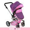 Mika Kinderwagen 74,5 cm zum Puppenwagen umbaubar - Bayer Chic 2000 - Dots Purple Pink