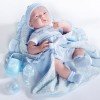 Berenguer Boutique Puppe 39 cm - 18787 Das Neugeborene mit blauem Kleid mit Decke und Accessoires