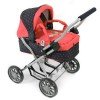 Smarty kleiner Kinderwagen 57 cm für Puppen - Bayer Chic 2000 - Navy-Coral mit Tupfen