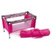 Reisebett für Puppen bis 45 cm - Bayer Chic 2000 - Fuchsia und Perlenmuster