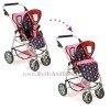 Emotion 2 in 1 Puppenwagen 77 cm - Kombination aus Stuhl und Babywanne - Bayer Chic 2000 - Pink und Navy mit Kreisen 77 cm