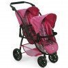 Vario Zwillingskinderwagen 79 cm für Puppen - Bayer Chic 2000 - Fuschia Sterne