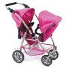 Vario twin Kinderwagen 79 cm für Puppen - Bayer Chic 2000 - Fuchsia und Perlenmuster