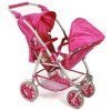 Zwillingskinderwagen für Puppen, Bayer Chic 2000 Vario - Fucsia burbujas colores 79 cm