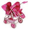 Zwillingskinderwagen für Puppen, Bayer Chic 2000 Vario - Fucsia burbujas colores 79 cm
