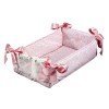 Ergänzungen für Así-Puppe - Kinderbett-Wechsler mit zwei Taschen in rosa-weißem Paisley