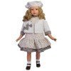D'Nenes Puppe 80 cm - Altea mit bedrucktem Kleid mit Vichy-Stoff