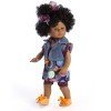 D'Nenes Puppe 34 cm - Afroamerikanische Marieta mit bedrucktem Kleid