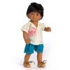 D'Nenes Puppe 34 cm - Mario mit Hemd und blauer Hose