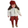D'Nenes Puppe 52 cm - Paula mit rot-weißem Set
