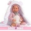 Llorens Puppe 42 cm - Neugeborene weinende Lala mit weißem Umhang
