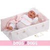 Llorens Puppe 42 cm - Neugeborenes Mimi Smiles mit rosa Wickelauflage