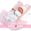 Llorens Puppe 44 cm - Neugeborenes Weinendes Tina mit Sitzwechselmatte