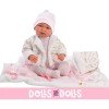 Llorens Puppe 44 cm - Neugeborenes Weinendes Tina mit rosa Decke