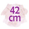 Kleidung für Llorens Puppen 42 cm - Streifen bedrucktes Outfit mit rosa Jacke und Stiefeletten