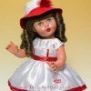 Mariquita Pérez Puppe 50 cm - Mit weißem und rotem Kleid und Hut
