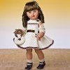 Mariquita Pérez Puppe 50 cm - Mit beigem Kleid und braunen Punkten