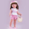 Miel de Abeja Puppe 45 cm - Carolina mit rosa Shorts mit Kirschen Set