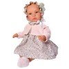 Así Puppe 46 cm - Leo mit grauem Blumenkleid mit rosa Jacke