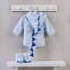 Outfit für Así-Puppe 46 cm - Blauer Drachen-Bademantel mit Turnschuhen für Leo-Puppe