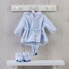 Outfit für Así-Puppe 46 cm - Blauer Drachen-Bademantel mit Turnschuhen für Leo-Puppe