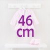 Outfit für Así-Puppe 46 cm - Rosa Drachen-Bademantel mit Turnschuhen für Leo-Puppe