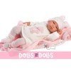 Llorens Puppe 44 cm - Weinende Tina mit rosa Decke