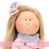 Nines d'Onil Puppe 30 cm - Mia Blondine im rosa Kleid mit Streifen