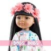 Paola Reina Puppe 32 cm - Las Amigas - Meily mit Blumenkleid und Teddybär