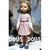 Dolls And Dolls herunterladbares Muster für Las Amigas Puppen - Kariertes Kleid mit Bluse