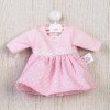 Así Puppenoutfit 20 cm - Rosa Kleid mit weißen Punkten für Bomboncín Puppe