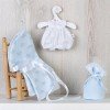 Outfit für Así-Puppe 20 cm - Weißer Strampler und blaue Sternendecke für Bomboncín-Puppe
