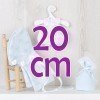 Outfit für Así-Puppe 20 cm - Weißer Strampler und blaue Sternendecke für Bomboncín-Puppe