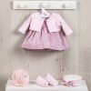 Outfit für Así-Puppe 43 cm - Rosa Kleid mit Plumeti-Jacke für María