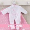 Outfit für Así Puppe 28 cm - Schlafender Mond Pyjama in Pink für Gordi Puppe
