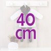 Outfit für Así-Puppe 40 cm - Weißes Strickkleid und Mütze mit schwarzem Trikot und Schal für Sabrina-Puppe