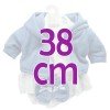 Kleidung für Llorens Puppen 38 cm - Schneeflocken bedrucktes Kleid mit blauer Jacke