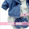 Kleidung für Llorens Puppen 38 cm - Schneeflocken bedrucktes Kleid mit blauer Jacke