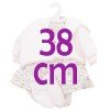 Kleidung für Llorens-Puppen 38 cm - Kleid mit Blumendruck und rosa Jacke