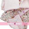 Kleidung für Llorens-Puppen 38 cm - Kleid mit Blumendruck und rosa Jacke