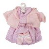 Kleidung für Llorens-Puppen 33 cm - Outfit mit Herzdruck, rosa Jacke und Stiefeletten