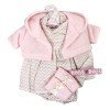 Kleidung für Llorens Puppen 33 cm - Bedrucktes Outfit mit rosa Jacke und Stiefeletten