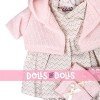 Kleidung für Llorens Puppen 33 cm - Bedrucktes Outfit mit rosa Jacke und Stiefeletten