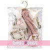 Kleidung für Llorens Puppen 38 cm - Kleid mit Feenmuster, Jacke, Socken und Schal