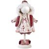 Kleidung für Llorens Puppen 40 cm - Rotes geblümtes Kleid mit Kapuzenweste und Socken