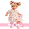 Llorens Puppe 33 cm - Weinende Roberta in einem rosa Set mit Tiermuster