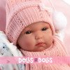 Llorens Puppe 35 cm - Bimba Neugeborenes mit Kätzchen-Print Kleid