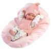 Llorens Puppe 35 cm - Bimba Neugeborenes mit Kätzchen-Print Kleid